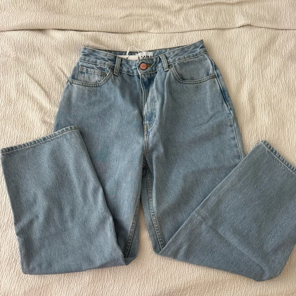 Ganni Light Blue High-Rise Cropped Jeans - Picture 2 of 5